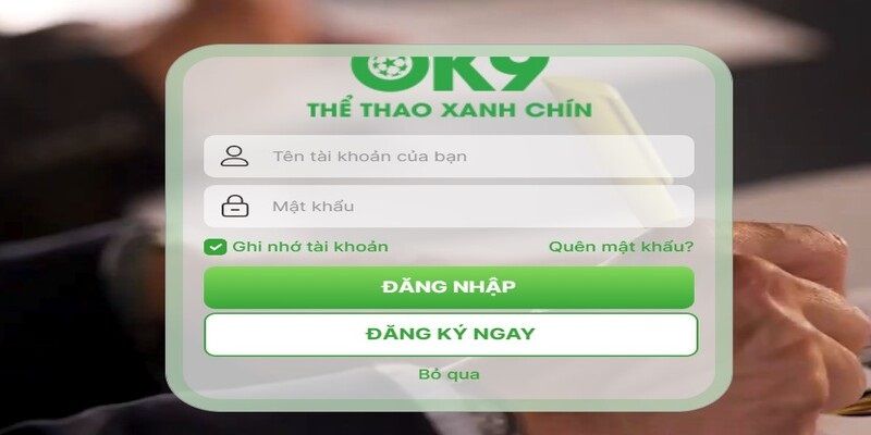 Đăng nhập OK9 trên di động