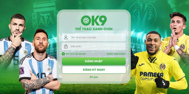 Đăng nhập tài khoản tại OK9