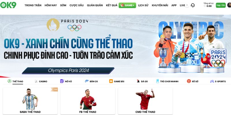 Sảnh thể thao OK9 đa dạng